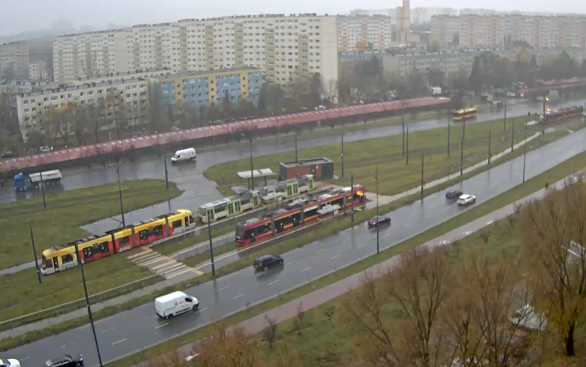 zatrzymanie ruchu tramwajowego na ul. Rokicińskiej