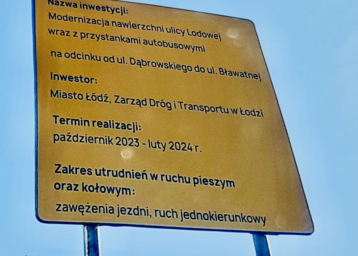 Remont ul. Lodowej. Na razie drogowcy budują tylko nowe przystanki 1 Koniec remontu Lodowej
