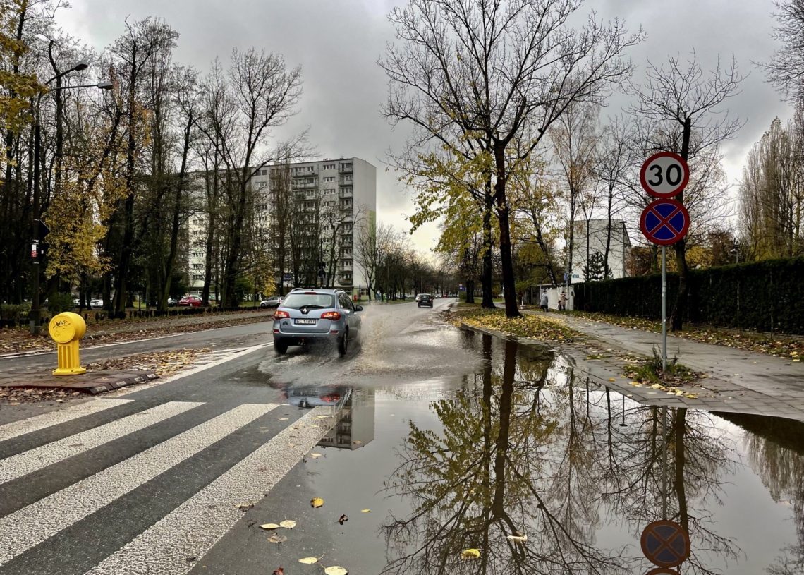 Ogromne rozlewisko na Teofilowie. Zalana część ulicy Lnianej