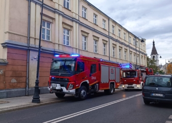 Pożar na poczcie w Piotrkowie