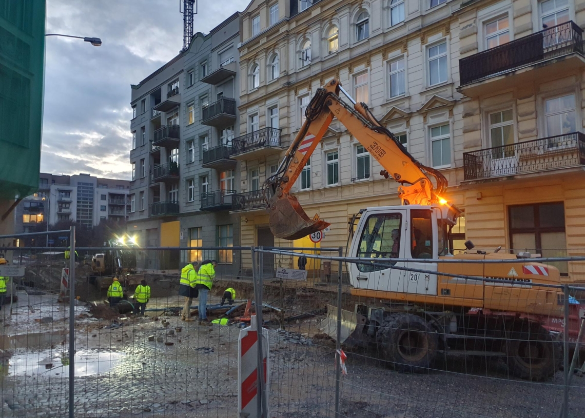 Gejzer wodny na ul. Legionów