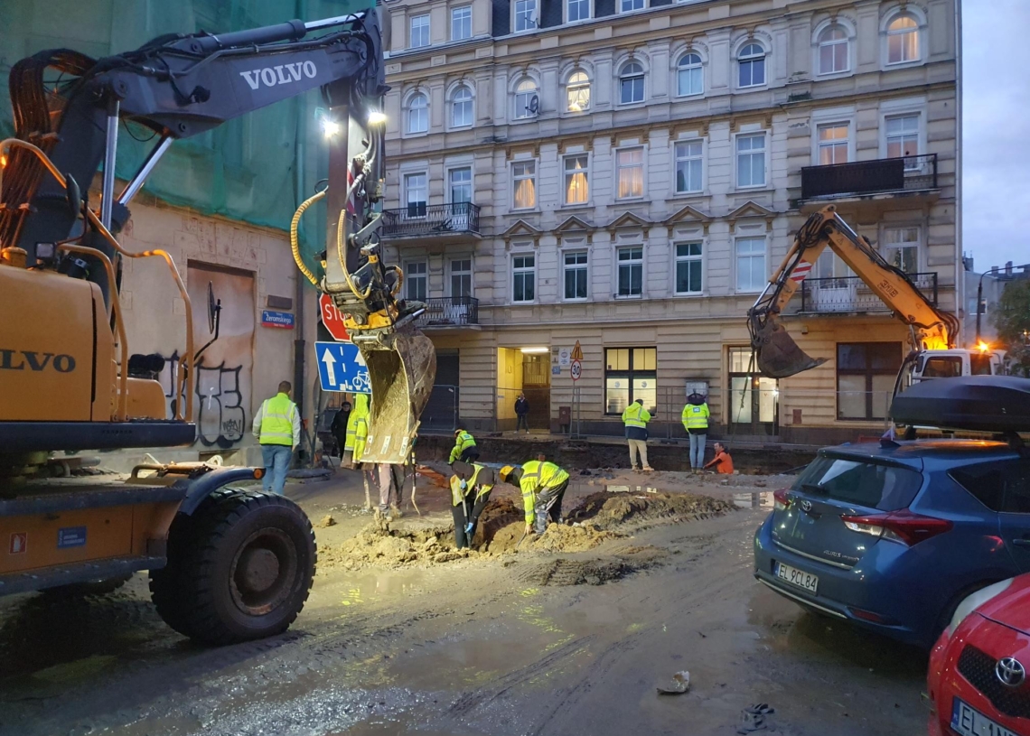 Gejzer wodny na ul. Legionów