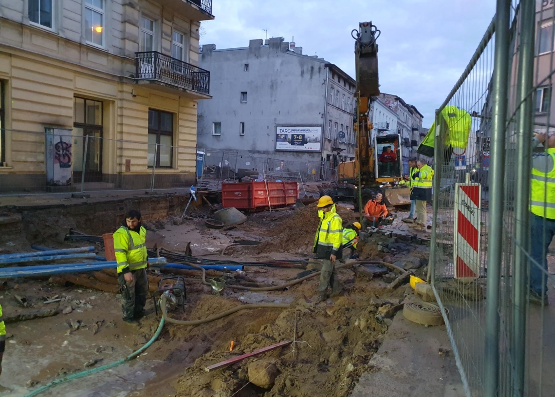 Gejzer wodny na ul. Legionów