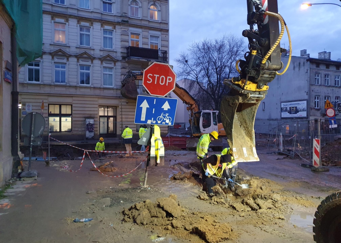 Gejzer wodny na ul. Legionów