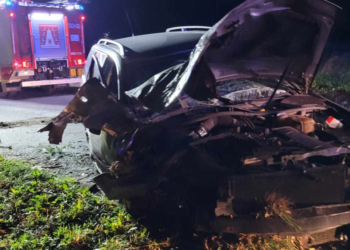 Wypadek w Leźnicy Wielkiej. 30-letnia kierująca była kompletnie pijana 1 Wypadek w Leźnicy Wielkiej