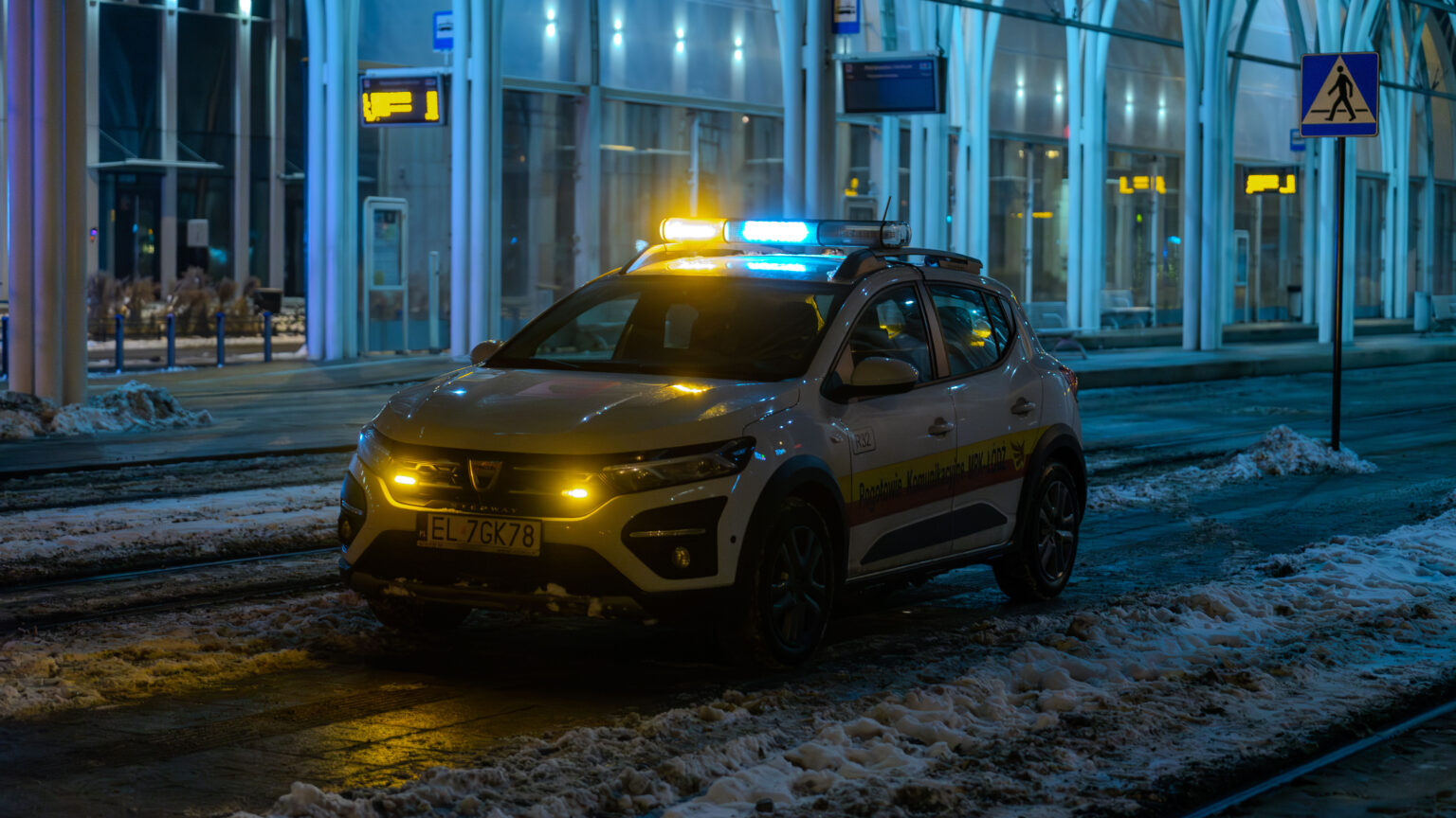 Uszkodzony przystanek Piotrkowska - Centrum