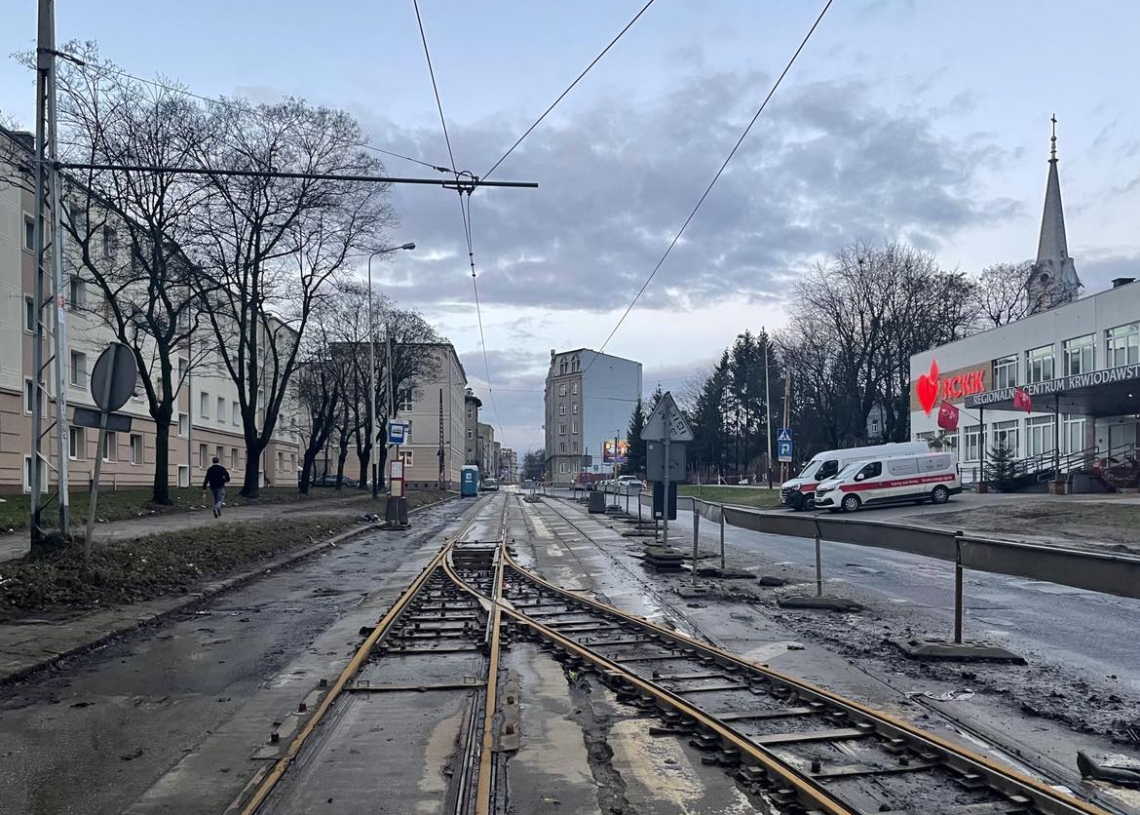 Zatrzymanie ruchu tramwajowego na Franciszkańskiej przy Północnej 1 Zatrzymanie ruchu tramwajowego na Franciszkańskiej