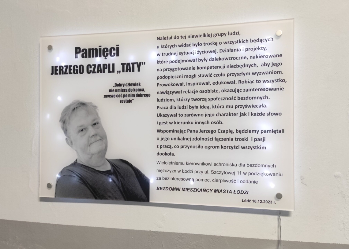 Schronisko dla bezdomnych przy Szczytowej w Łodzi nosi imię Jerzego Czapli