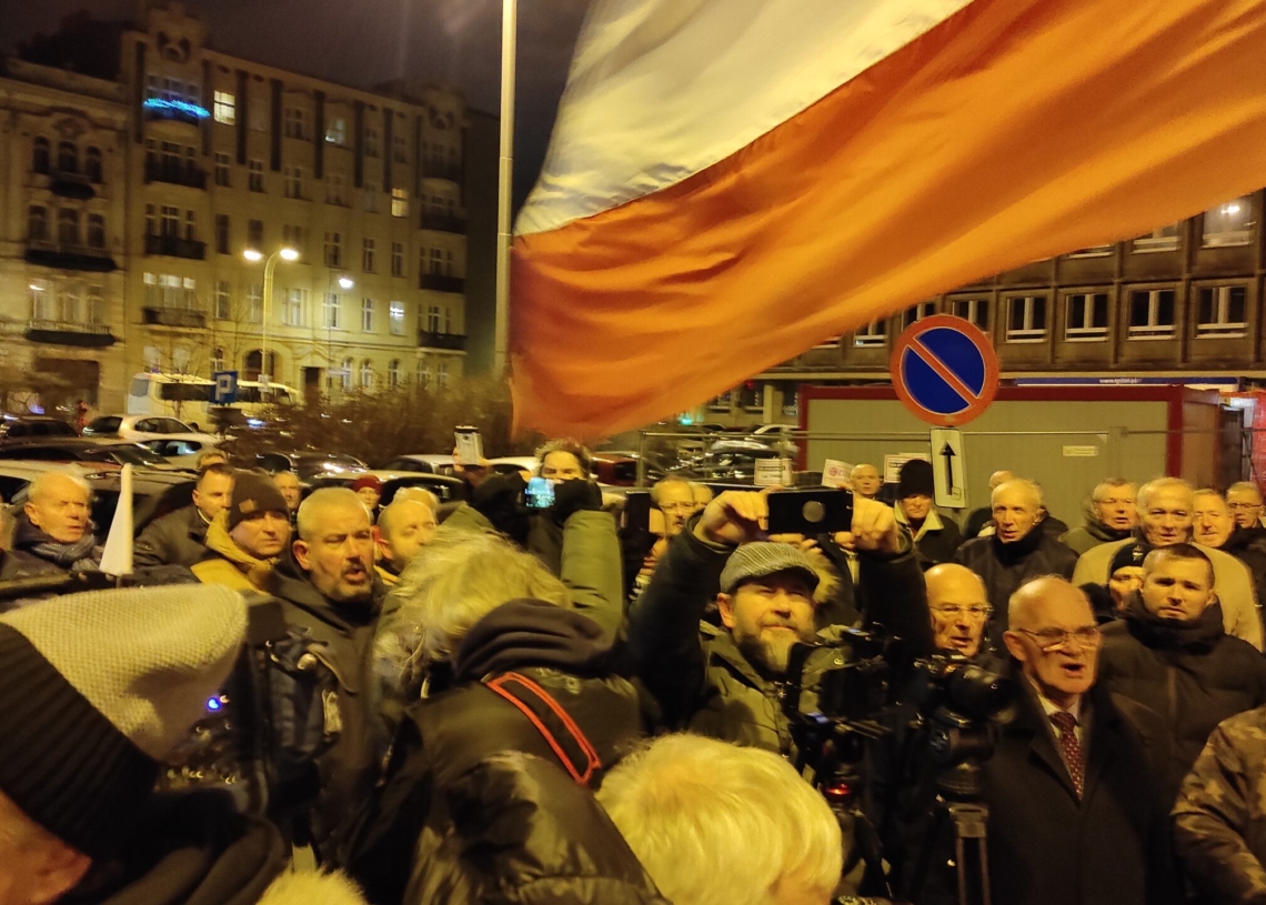 Protest pod TVP Łódź I 2023-12-20