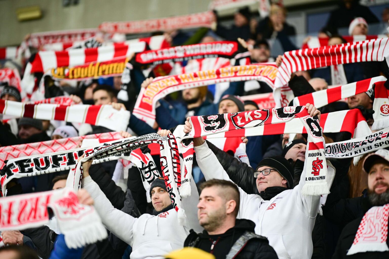 Kibice na meczu ŁKS Łódź - Ruch Chorzów 2023-12-17