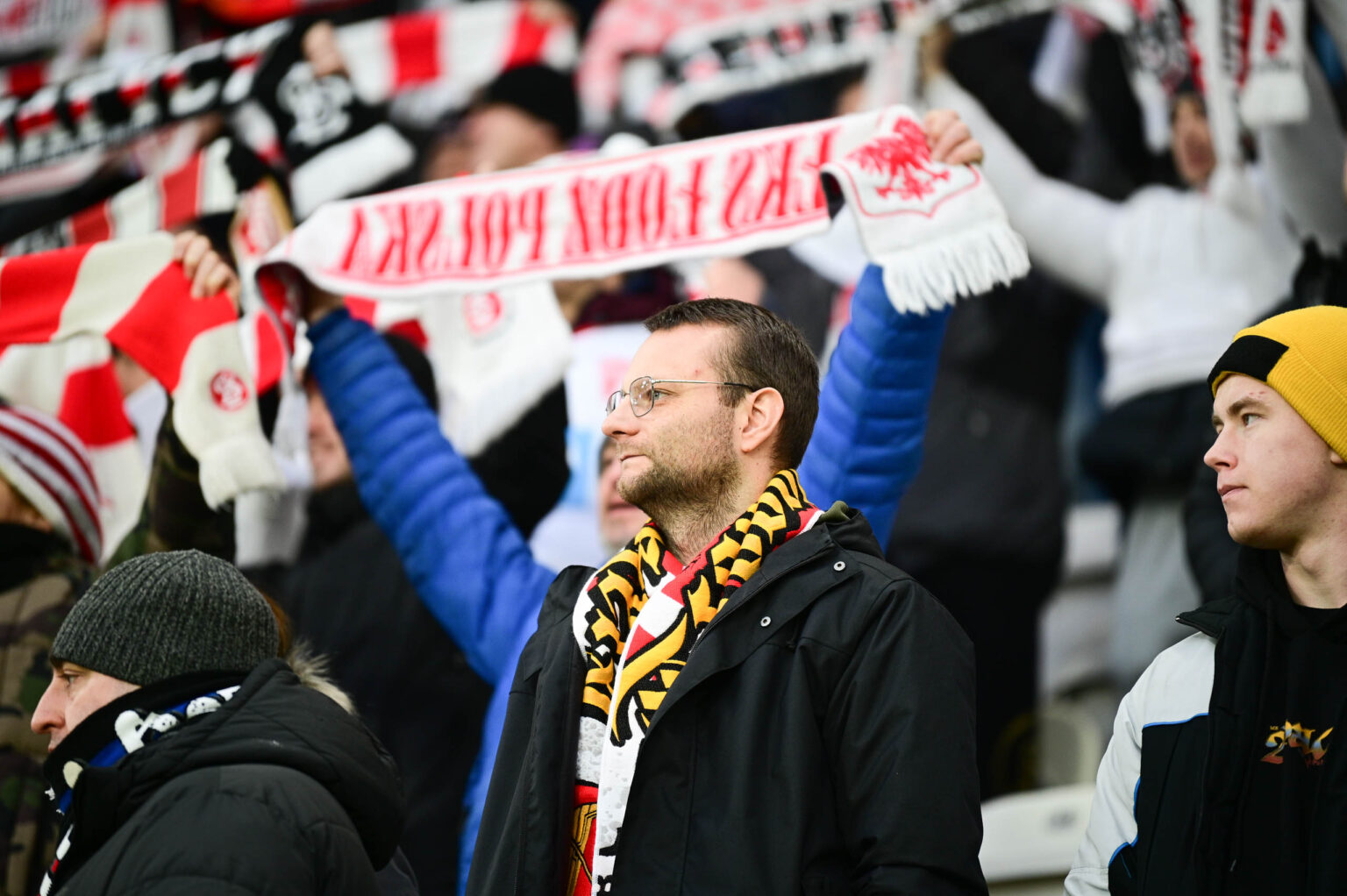 Kibice na meczu ŁKS Łódź - Ruch Chorzów 2023-12-17
