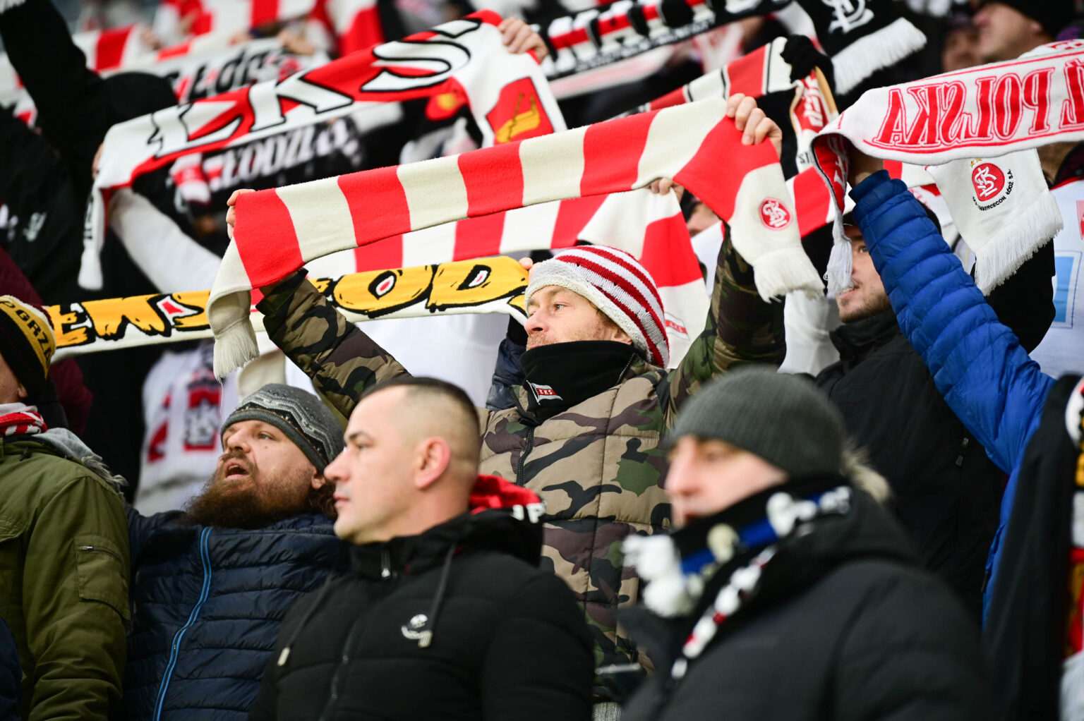 Kibice na meczu ŁKS Łódź - Ruch Chorzów 2023-12-17