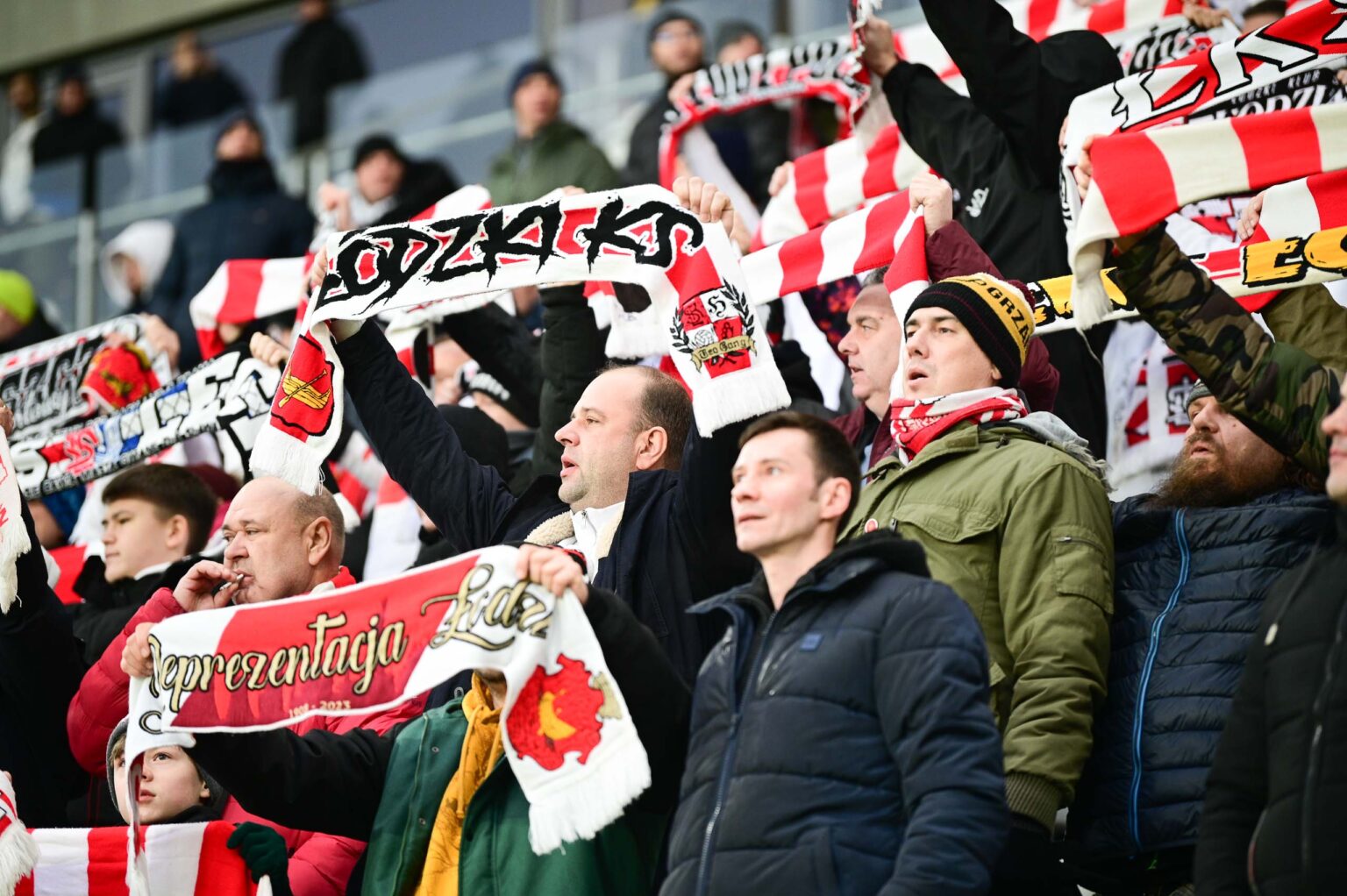 Kibice na meczu ŁKS Łódź - Ruch Chorzów 2023-12-17
