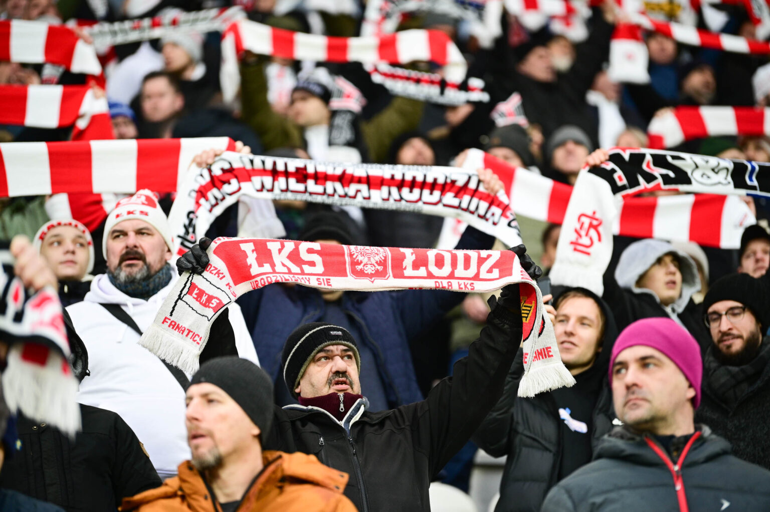 Kibice na meczu ŁKS Łódź - Ruch Chorzów 2023-12-17