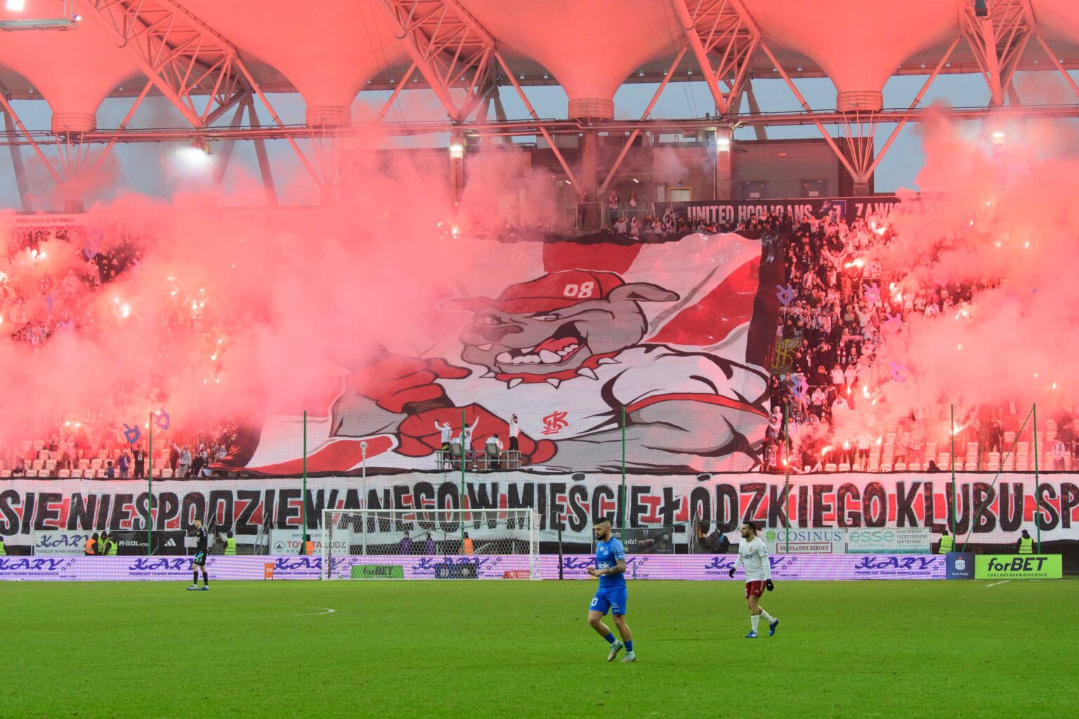Kibice na meczu ŁKS Łódź - Ruch Chorzów 2023-12-17