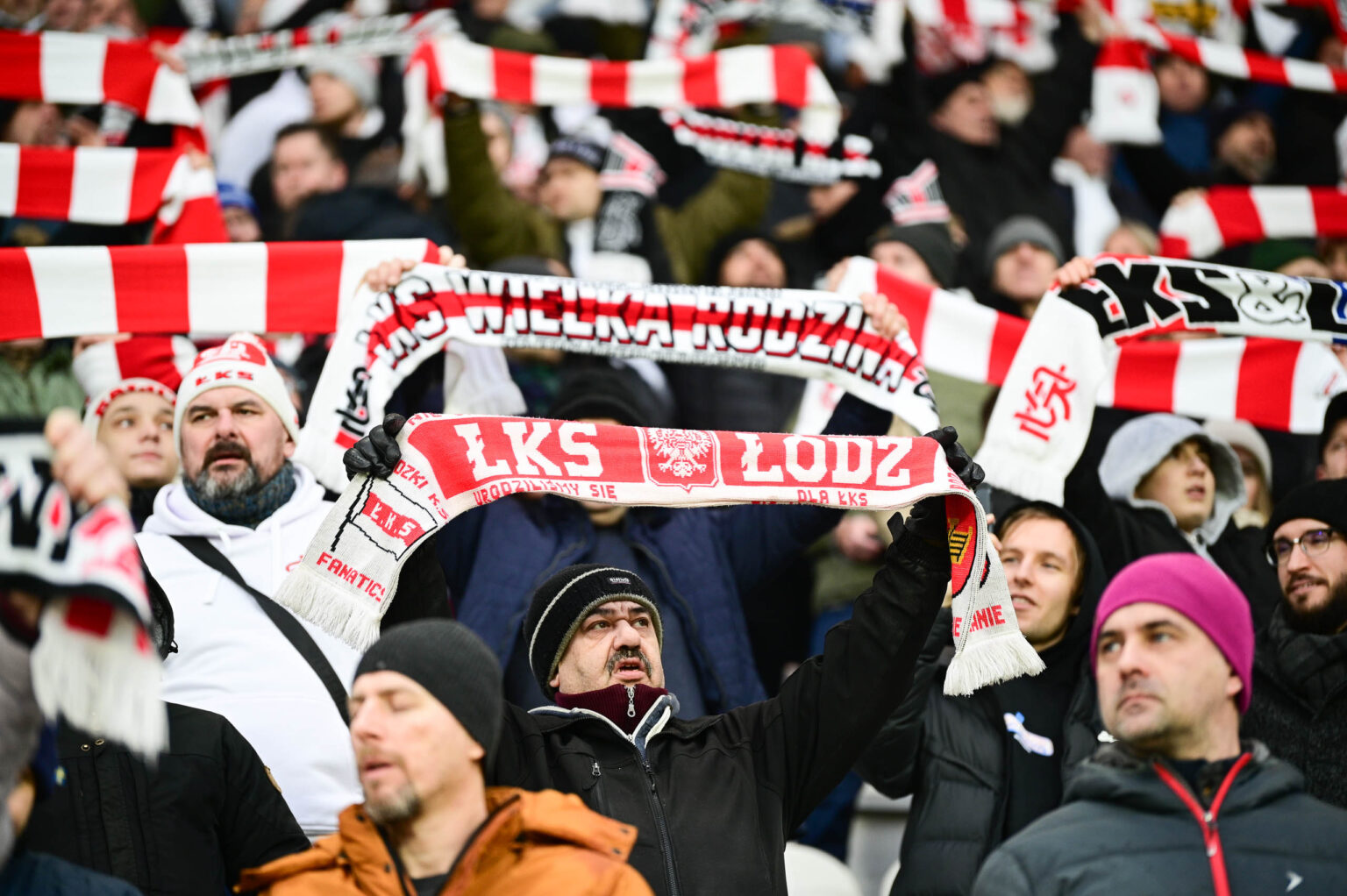 Kibice na meczu ŁKS Łódź - Ruch Chorzów 2023-12-17