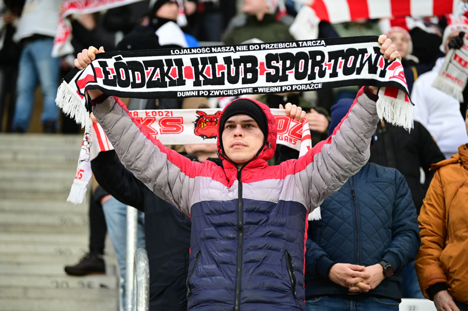 Kibice na meczu ŁKS Łódź - Ruch Chorzów 2023-12-17