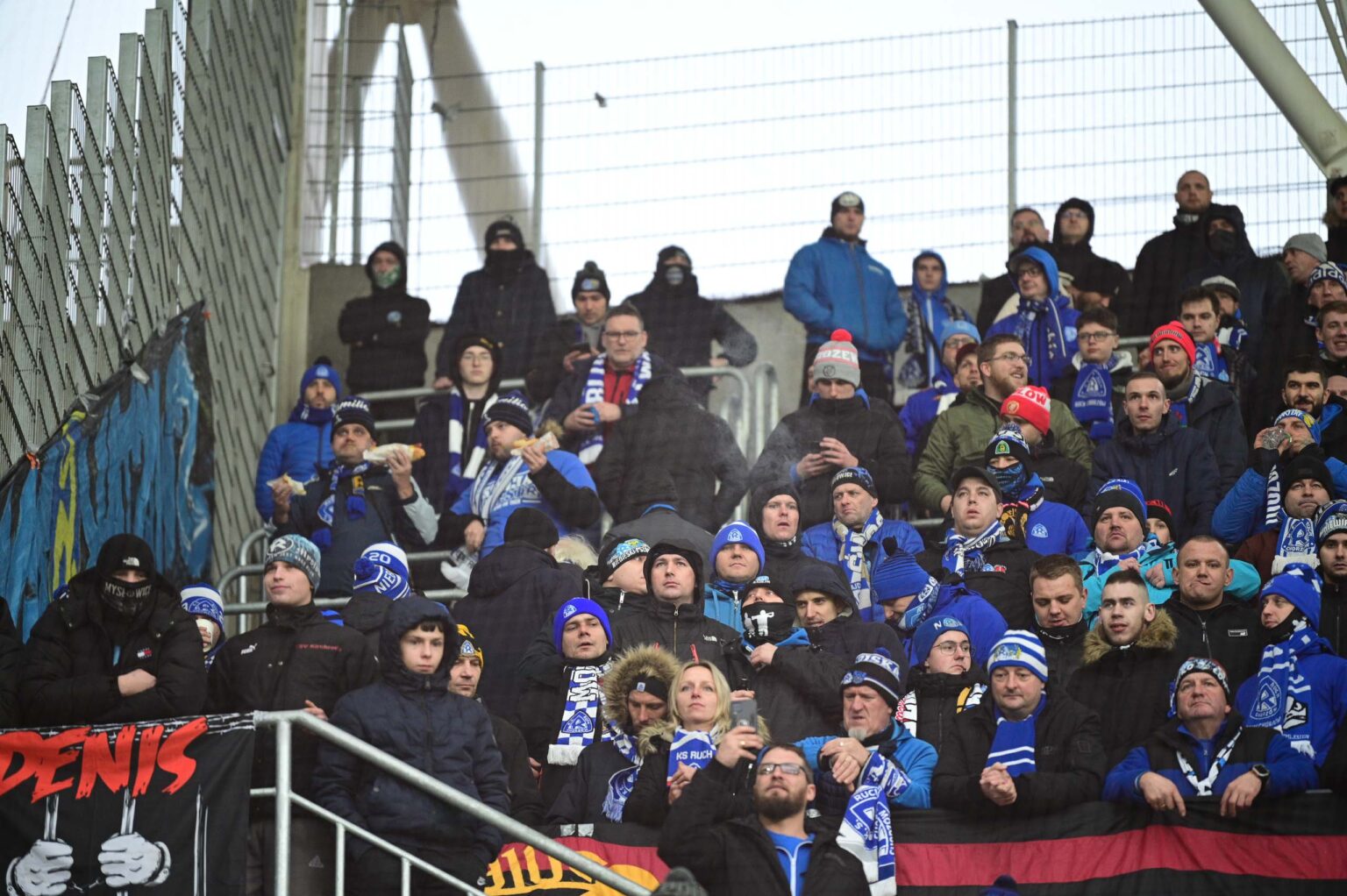 Kibice na meczu ŁKS Łódź - Ruch Chorzów 2023-12-17