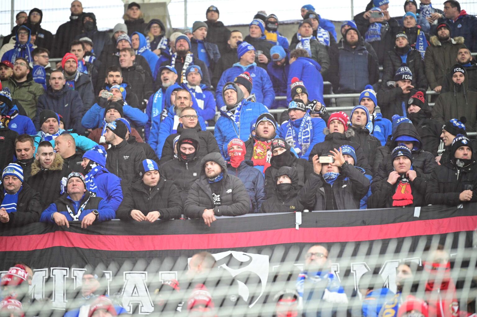 Kibice na meczu ŁKS Łódź - Ruch Chorzów 2023-12-17