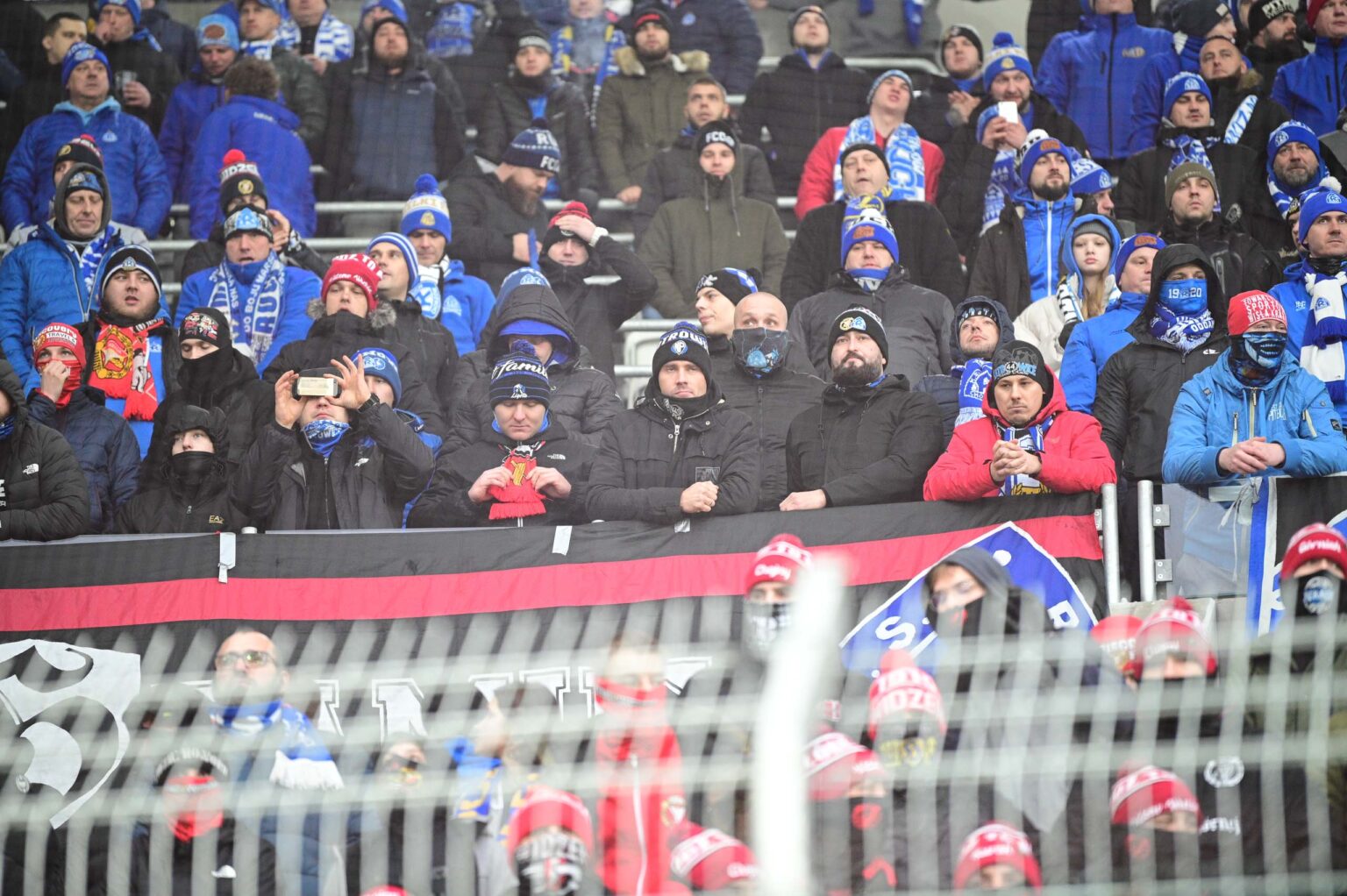 Kibice na meczu ŁKS Łódź - Ruch Chorzów 2023-12-17