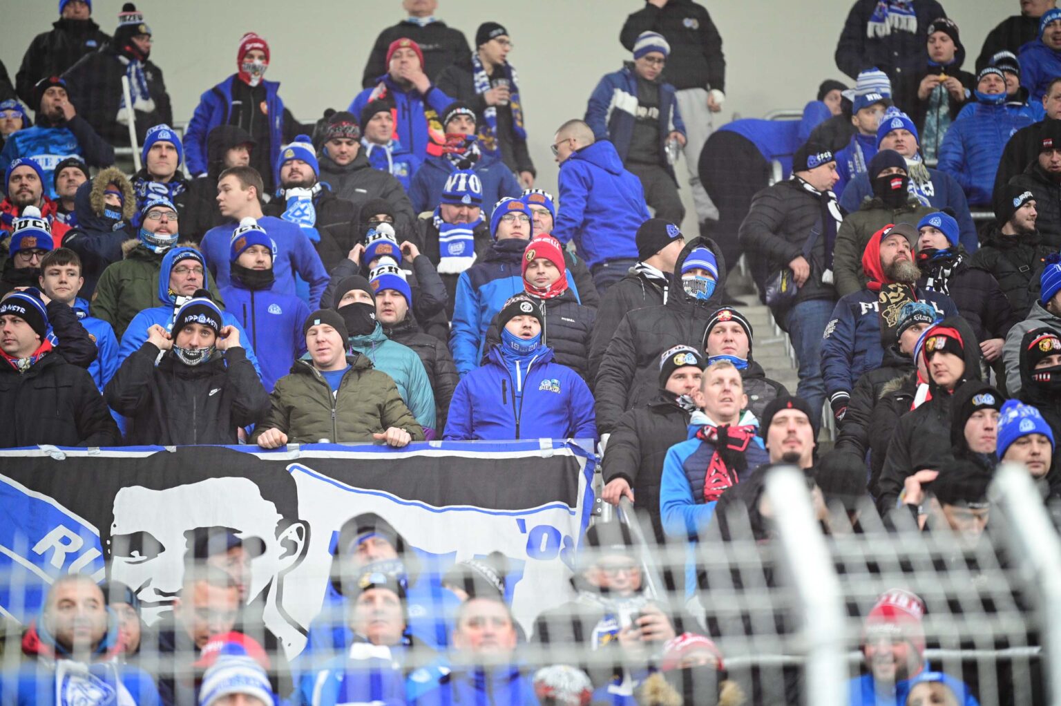 Kibice na meczu ŁKS Łódź - Ruch Chorzów 2023-12-17