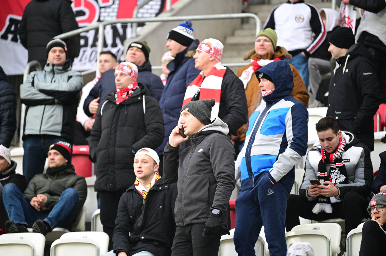 Kibice na meczu ŁKS Łódź - Ruch Chorzów 2023-12-17