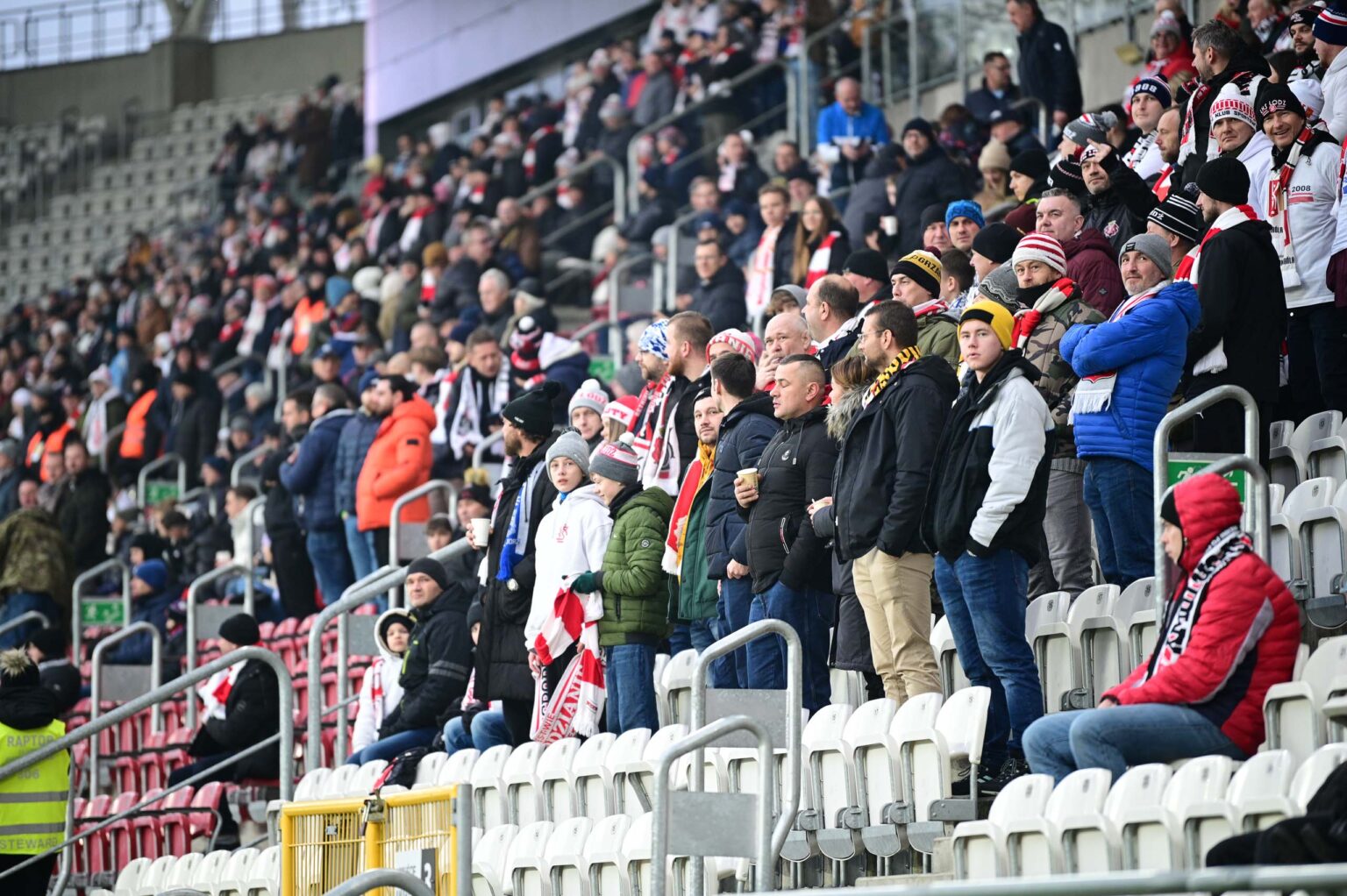 Kibice na meczu ŁKS Łódź - Ruch Chorzów 2023-12-17