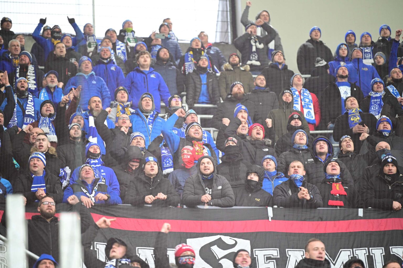 Kibice na meczu ŁKS Łódź - Ruch Chorzów 2023-12-17