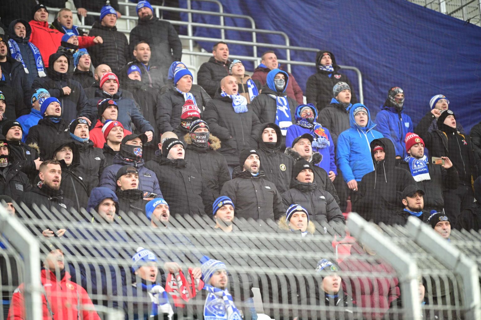 Kibice na meczu ŁKS Łódź - Ruch Chorzów 2023-12-17