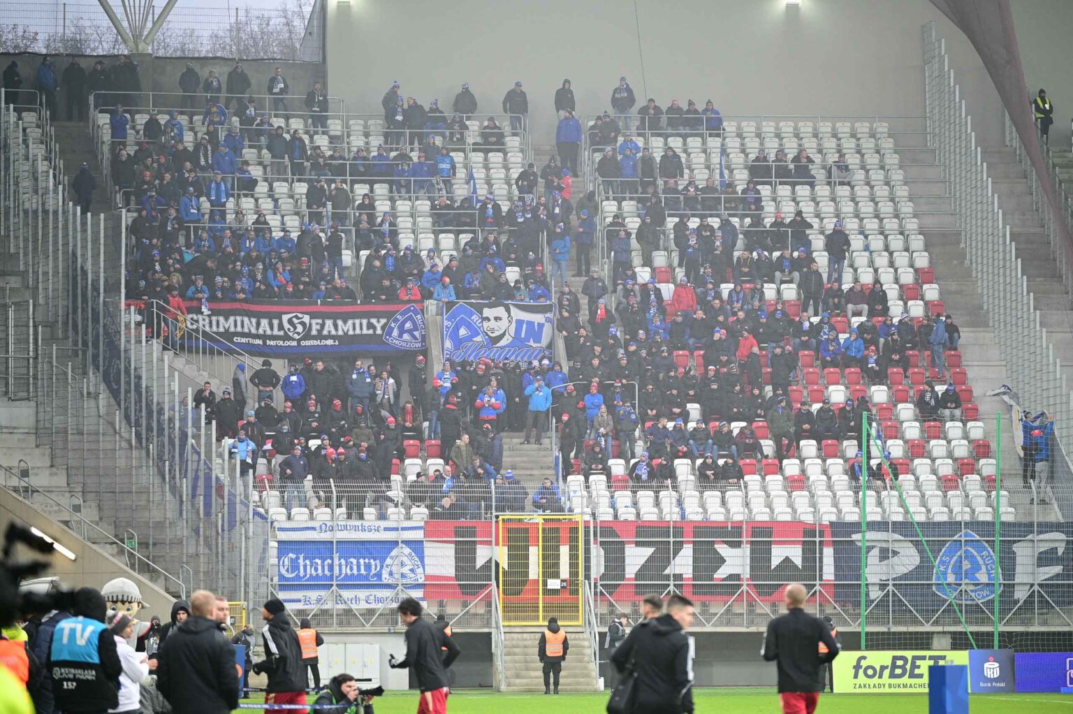 Kibice na meczu ŁKS Łódź - Ruch Chorzów 2023-12-17