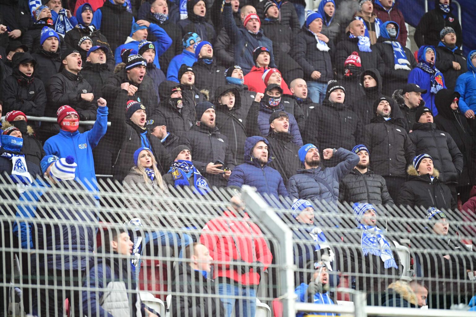 Kibice na meczu ŁKS Łódź - Ruch Chorzów 2023-12-17