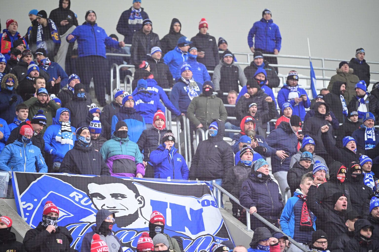 Kibice na meczu ŁKS Łódź - Ruch Chorzów 2023-12-17