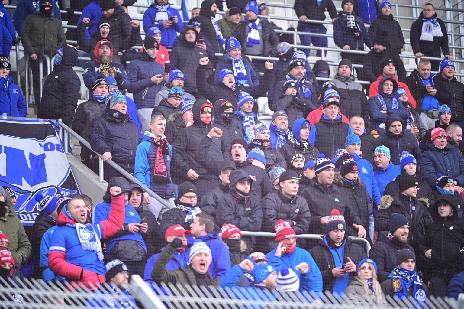 Kibice na meczu ŁKS Łódź - Ruch Chorzów 2023-12-17