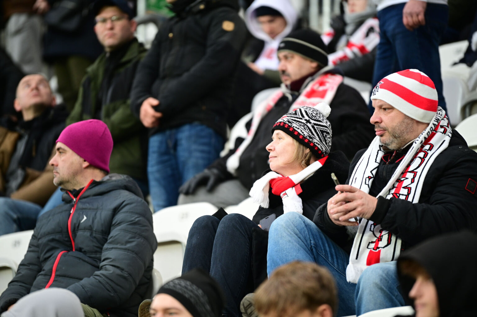 Kibice na meczu ŁKS Łódź - Ruch Chorzów 2023-12-17
