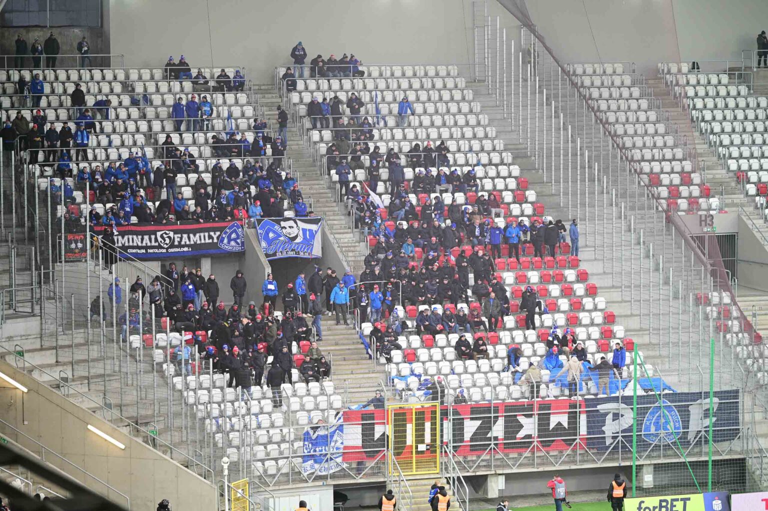 Kibice na meczu ŁKS Łódź - Ruch Chorzów 2023-12-17