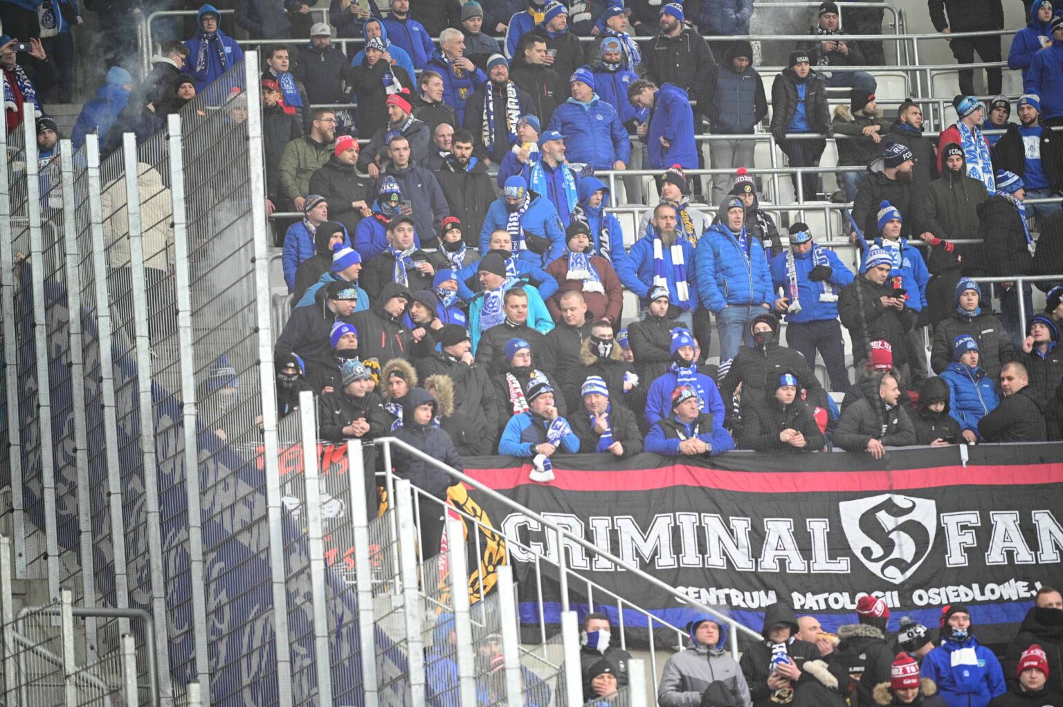 Kibice na meczu ŁKS Łódź - Ruch Chorzów 2023-12-17