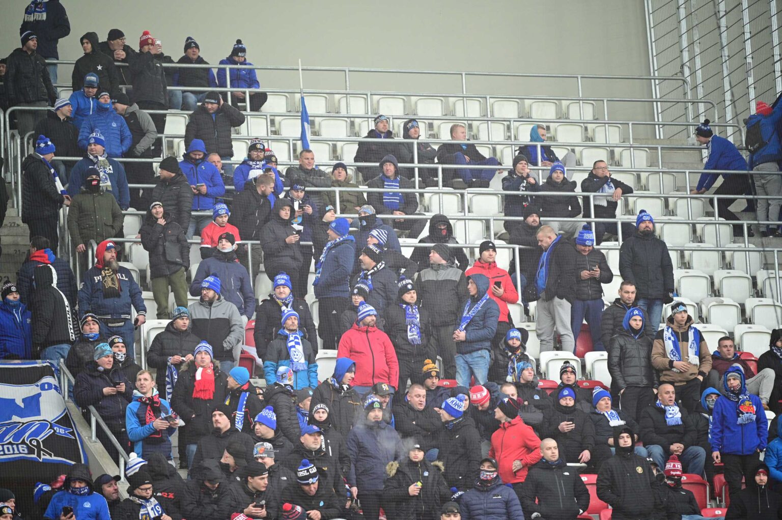 Kibice na meczu ŁKS Łódź - Ruch Chorzów 2023-12-17