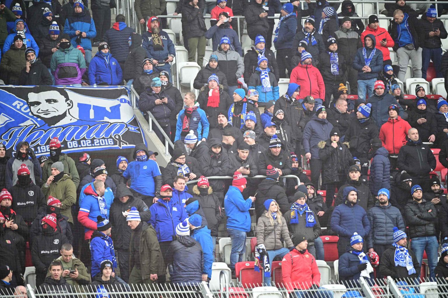 Kibice na meczu ŁKS Łódź - Ruch Chorzów 2023-12-17