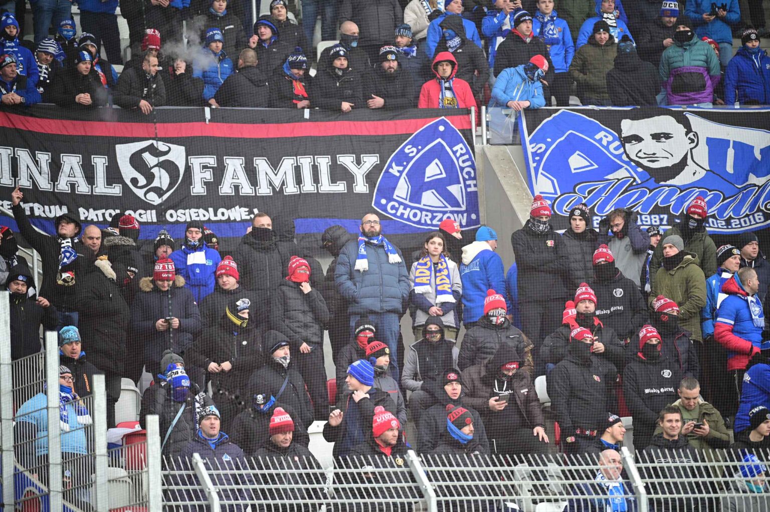 Kibice na meczu ŁKS Łódź - Ruch Chorzów 2023-12-17