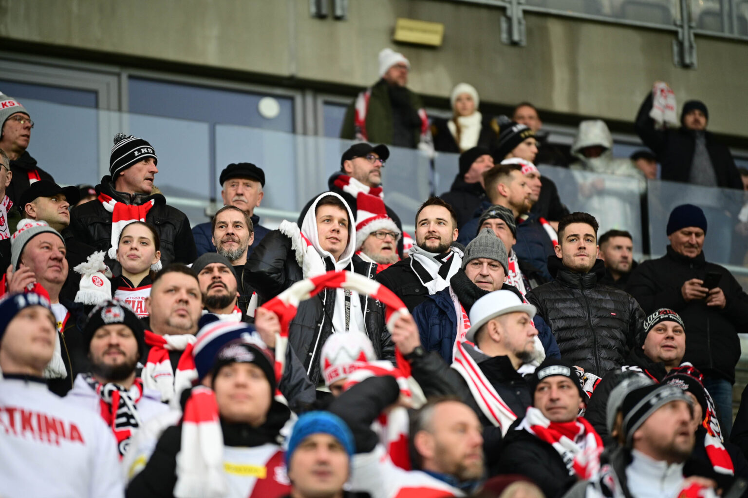 Kibice na meczu ŁKS Łódź - Ruch Chorzów 2023-12-17
