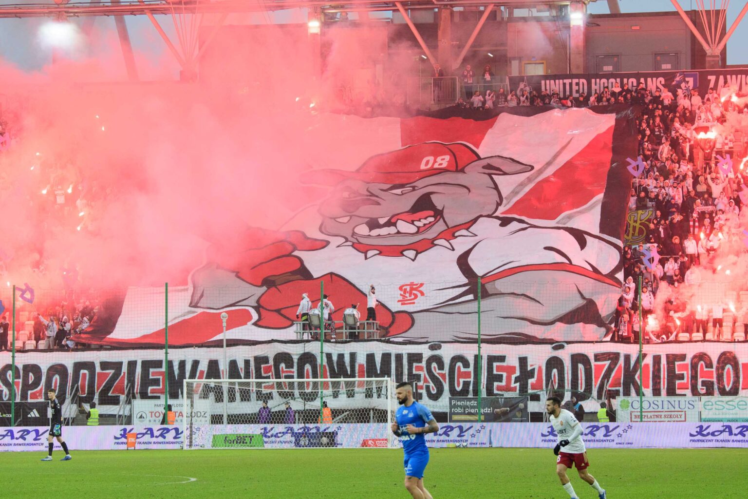 Kibice na meczu ŁKS Łódź - Ruch Chorzów 2023-12-17