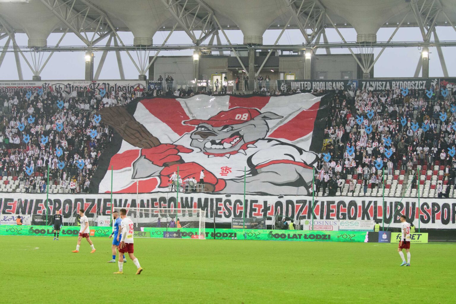 Kibice na meczu ŁKS Łódź - Ruch Chorzów 2023-12-17