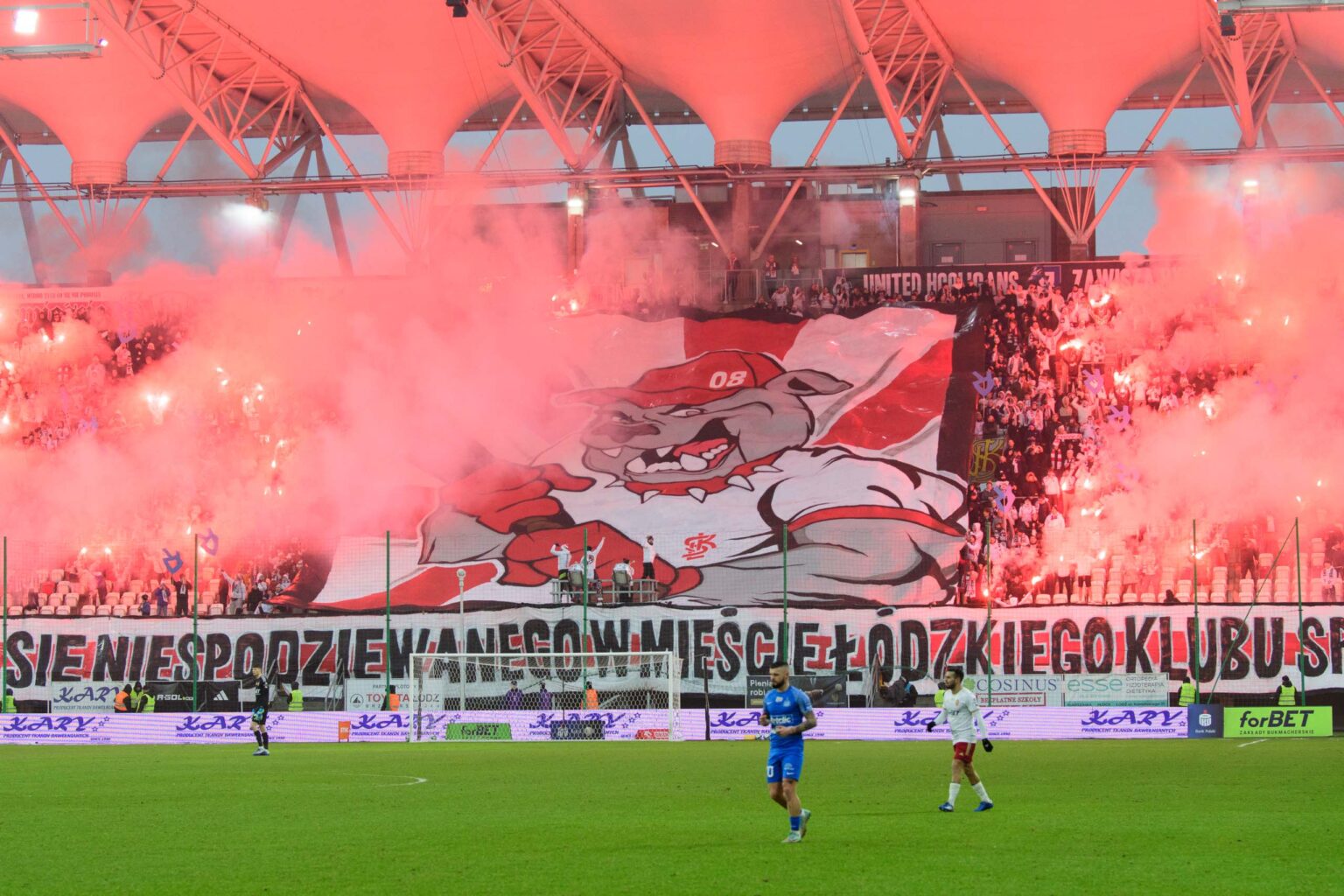 Kibice na meczu ŁKS Łódź - Ruch Chorzów 2023-12-17