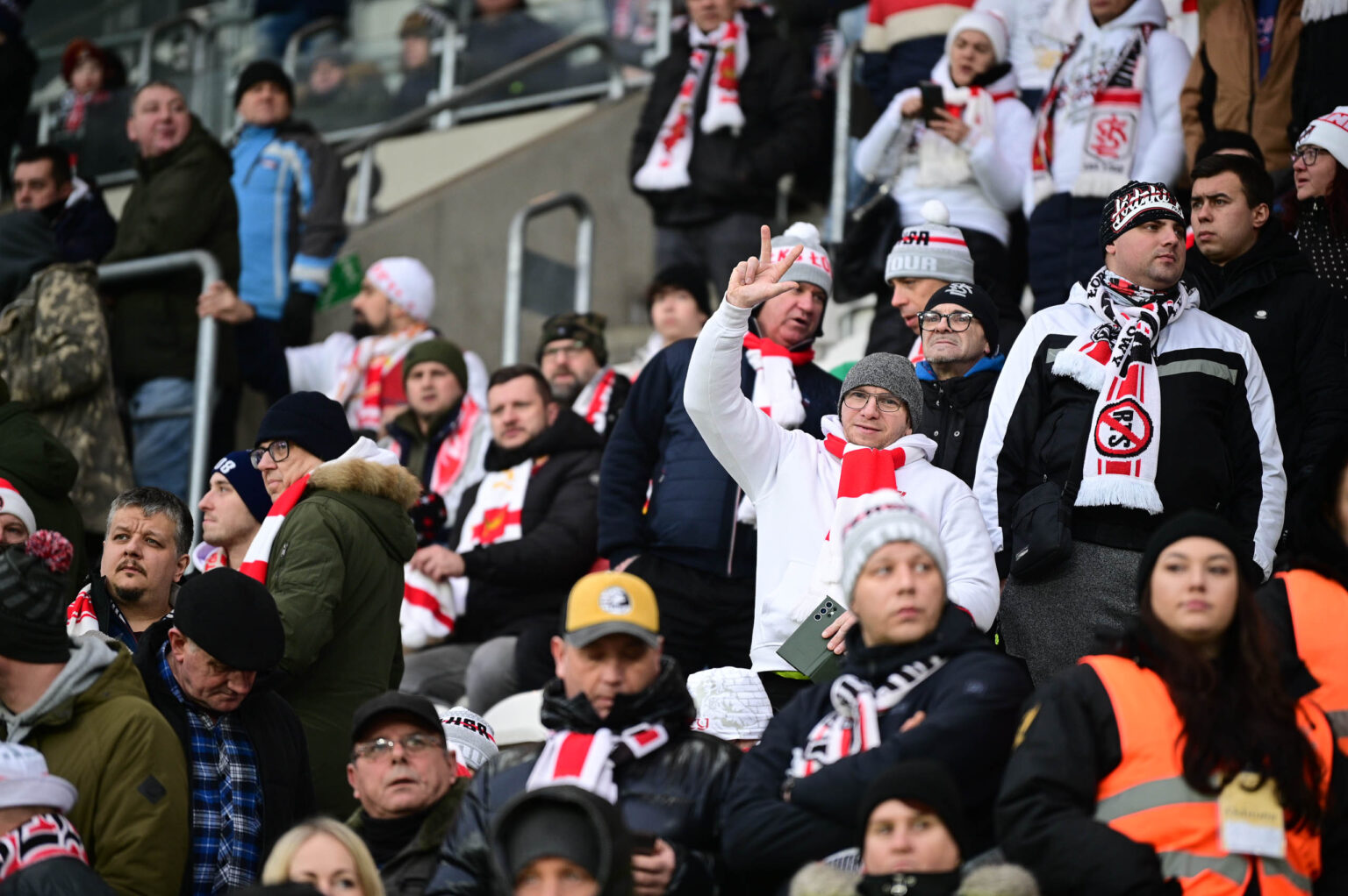 Kibice na meczu ŁKS Łódź - Ruch Chorzów 2023-12-17