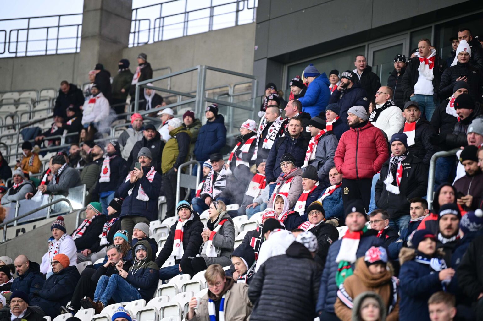 Kibice na meczu ŁKS Łódź - Ruch Chorzów 2023-12-17