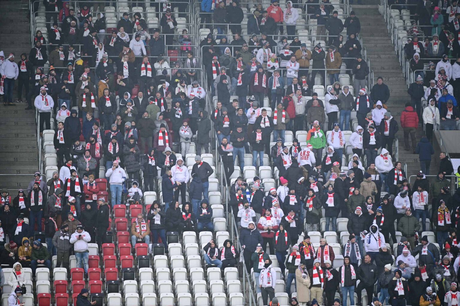 Kibice na meczu ŁKS Łódź - Ruch Chorzów 2023-12-17