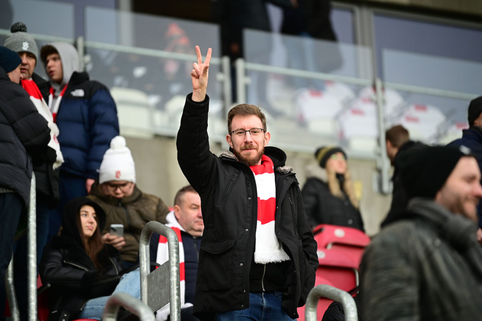 Kibice na meczu ŁKS Łódź - Ruch Chorzów 2023-12-17