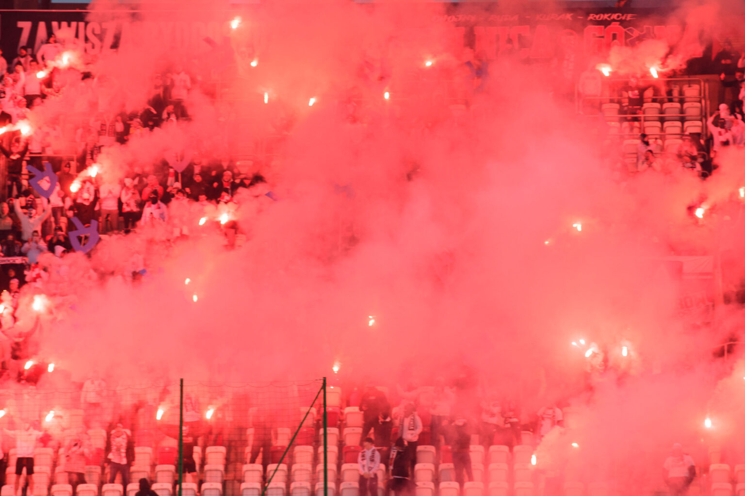 Kibice na meczu ŁKS Łódź - Ruch Chorzów 2023-12-17