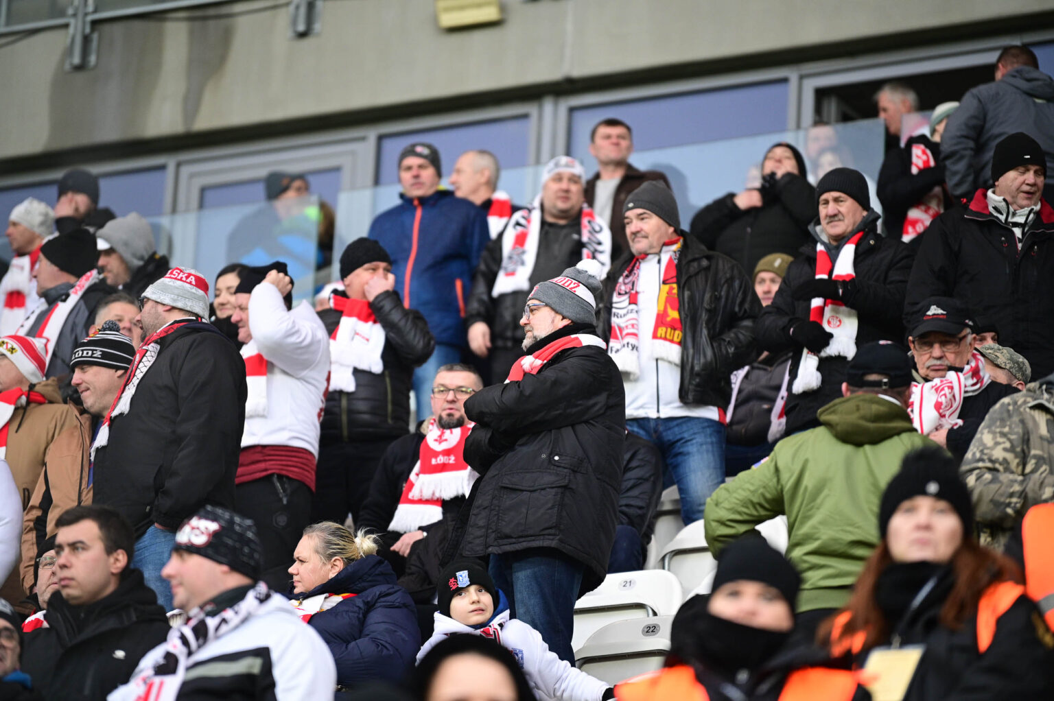 Kibice na meczu ŁKS Łódź - Ruch Chorzów 2023-12-17