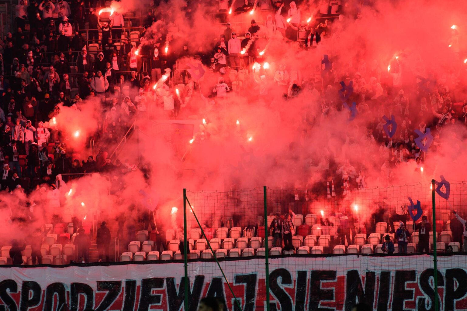 Kibice na meczu ŁKS Łódź - Ruch Chorzów 2023-12-17